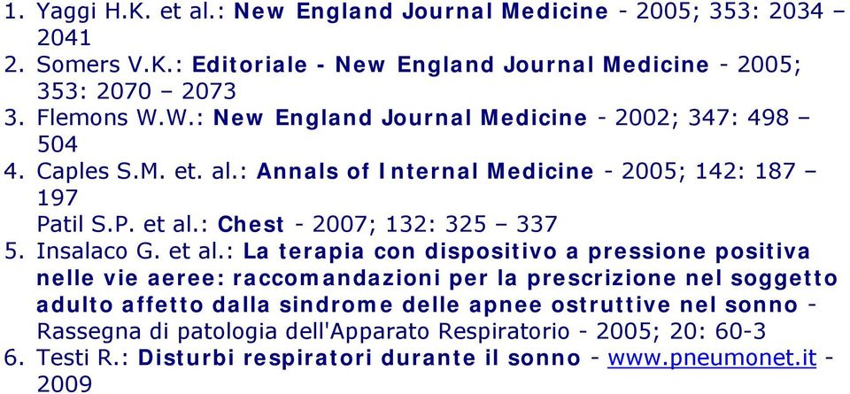 : Chest - 2007; 132: 325 337 5. Insalaco G. et al.