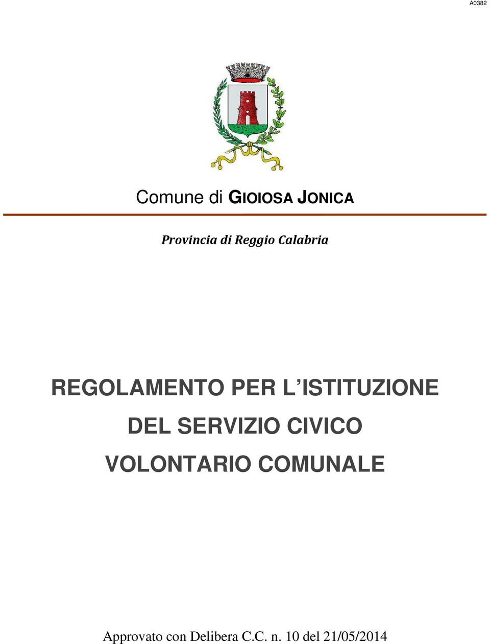 ISTITUZIONE DEL SERVIZIO CIVICO VOLONTARIO