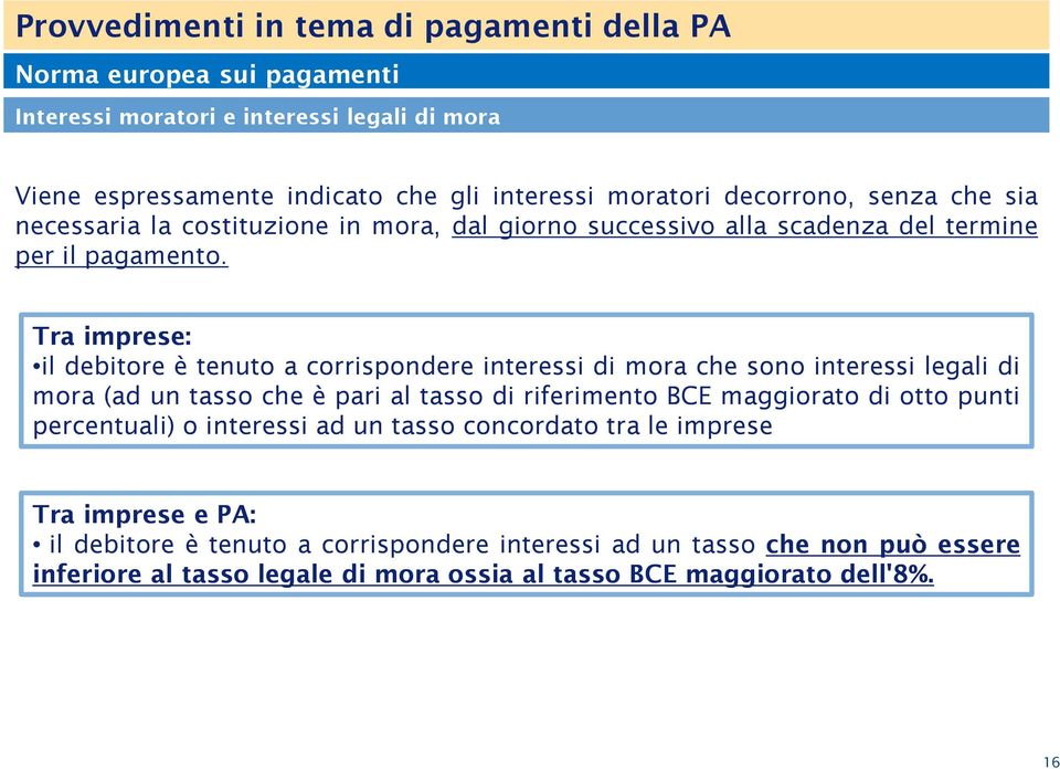 Tra imprese: il debitore è tenuto a corrispondere interessi di mora che sono interessi legali di mora (ad un tasso che è pari al tasso di riferimento BCE maggiorato di otto punti