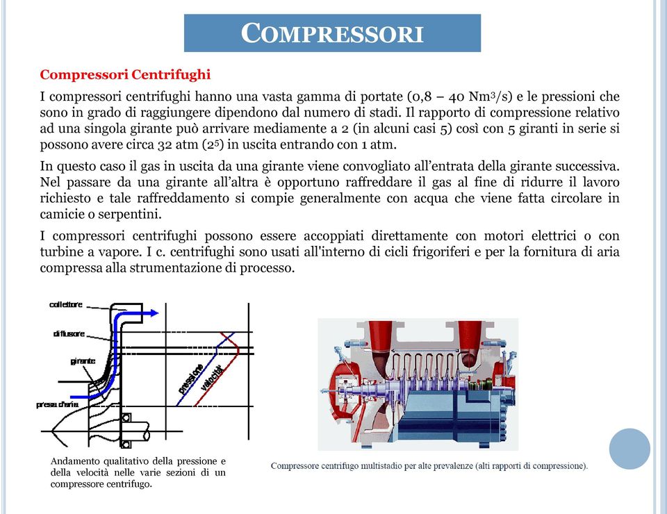 atm. In questo caso il gas in uscita da una girante viene convogliato all entrata della girante successiva.