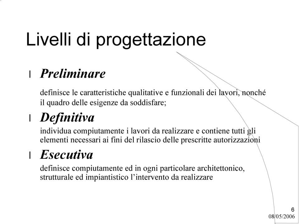 contiene tutti gli elementi necessari ai fini del rilascio delle prescritte autorizzazioni Esecutiva