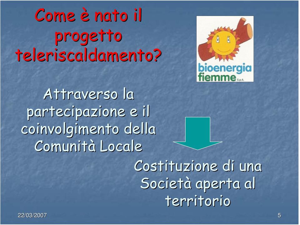 coinvolgimento della Comunità Locale