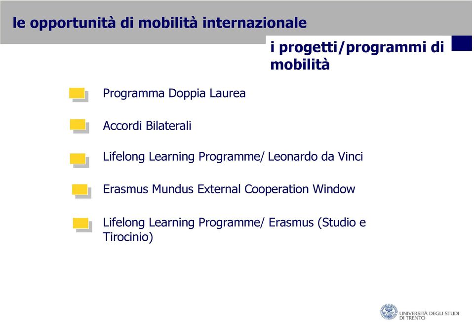 Erasmus Mundus External Cooperation Window i progetti/programmi di