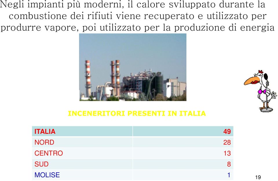 vapore, poi utilizzato per la produzione di energia elettrica e