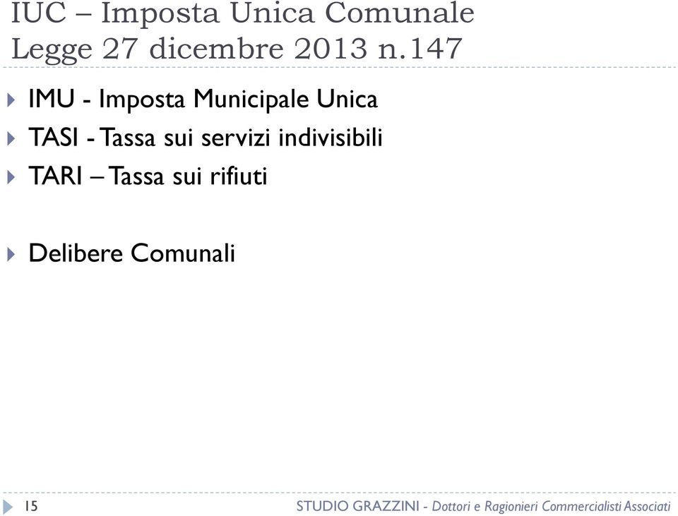 147 IMU - Imposta Municipale Unica TASI -