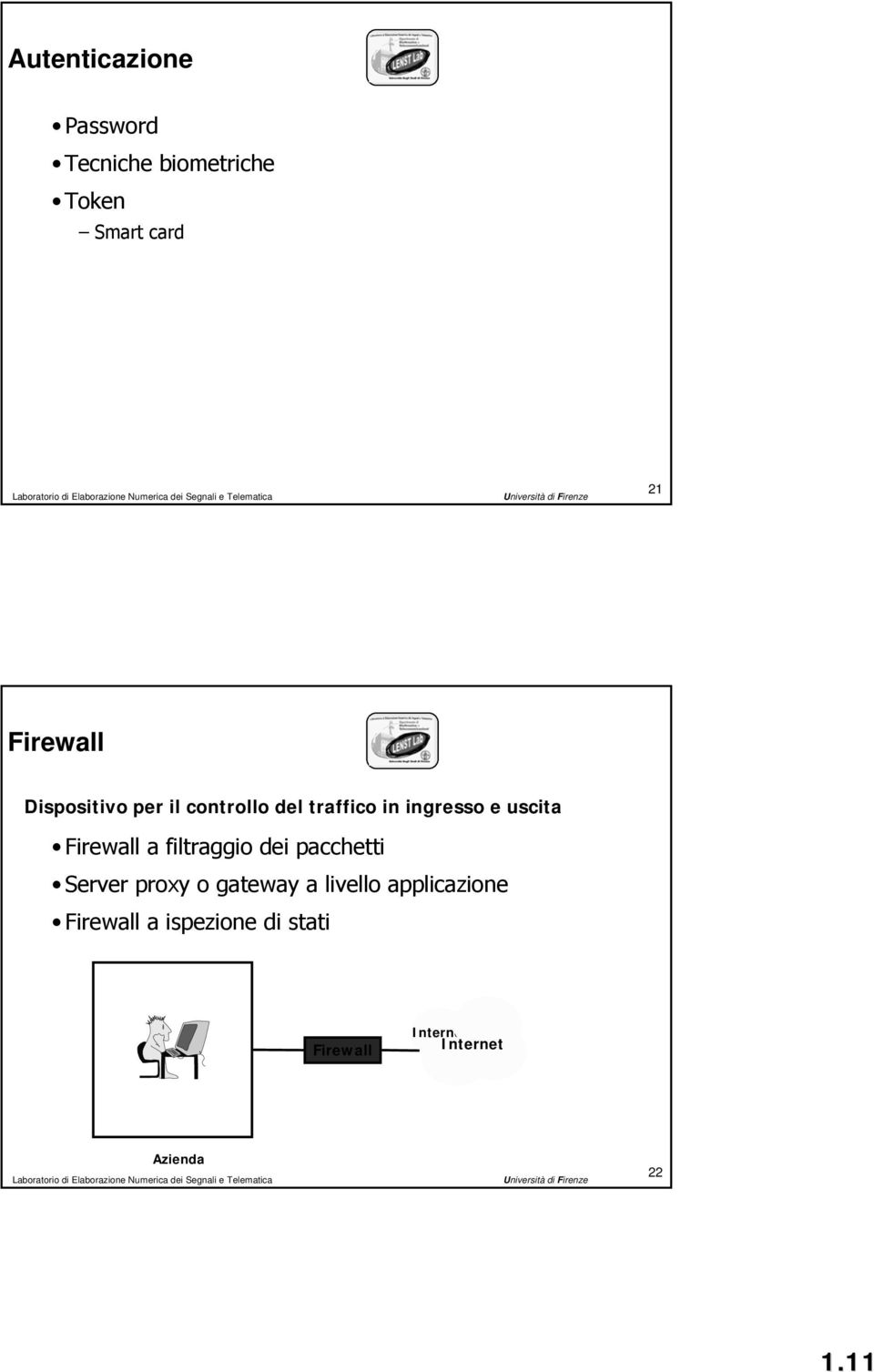 filtraggio dei pacchetti Server proxy o gateway a livello applicazione