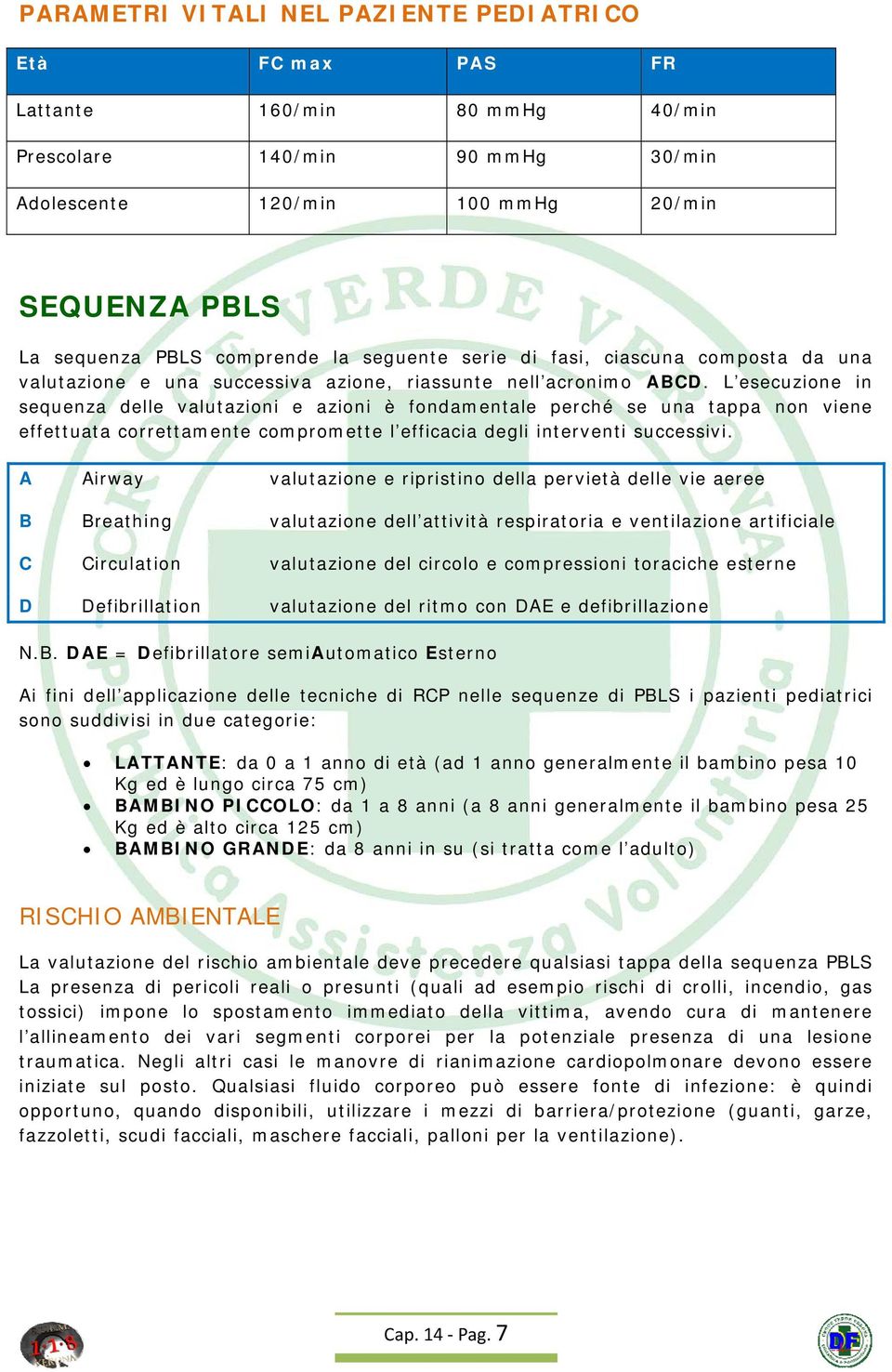 L esecuzione in sequenza delle valutazioni e azioni è fondamentale perché se una tappa non viene effettuata correttamente compromette l efficacia degli interventi successivi.