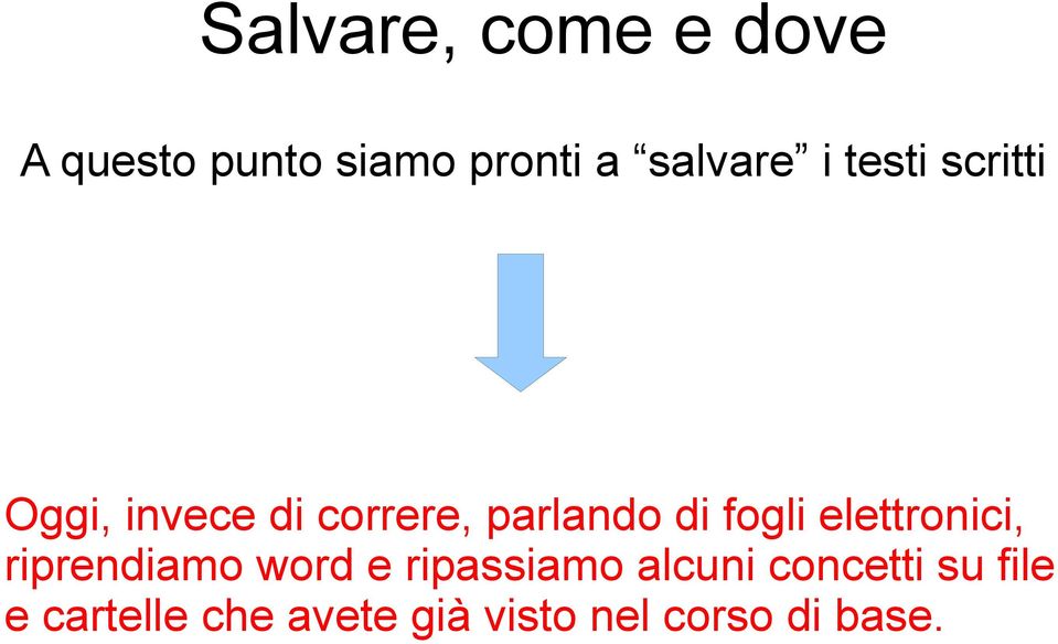 elettronici, riprendiamo word e ripassiamo alcuni concetti