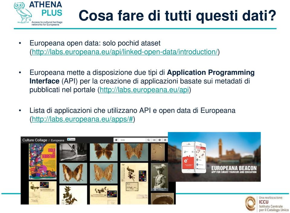 Interface (API) per la creazione di applicazioni basate sui metadati di pubblicati nel portale