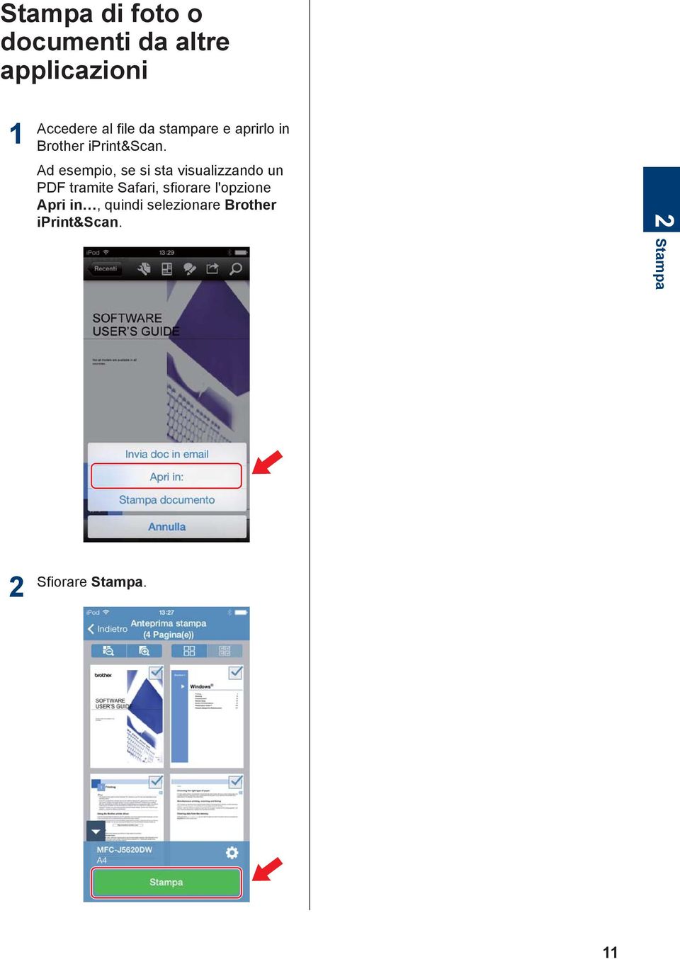 Ad esempio, se si sta visualizzando un PDF tramite Safari,