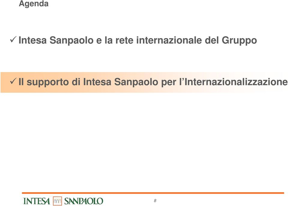 Gruppo Il supporto di Intesa