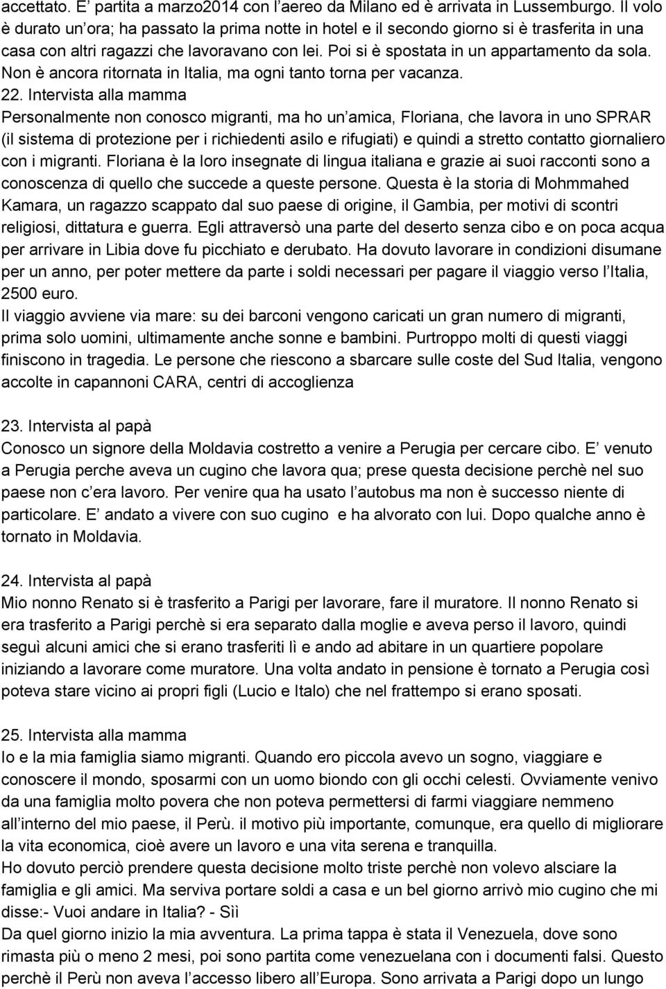 Non è ancora ritornata in Italia, ma ogni tanto torna per vacanza. 22.