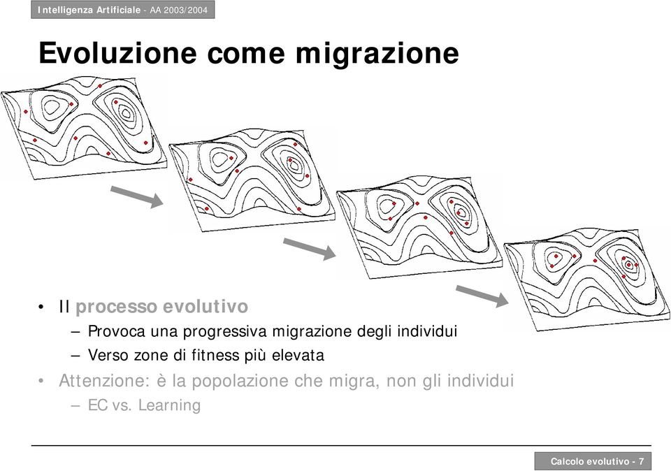 Verso zone di più elevata Attenzione: è la popolazione