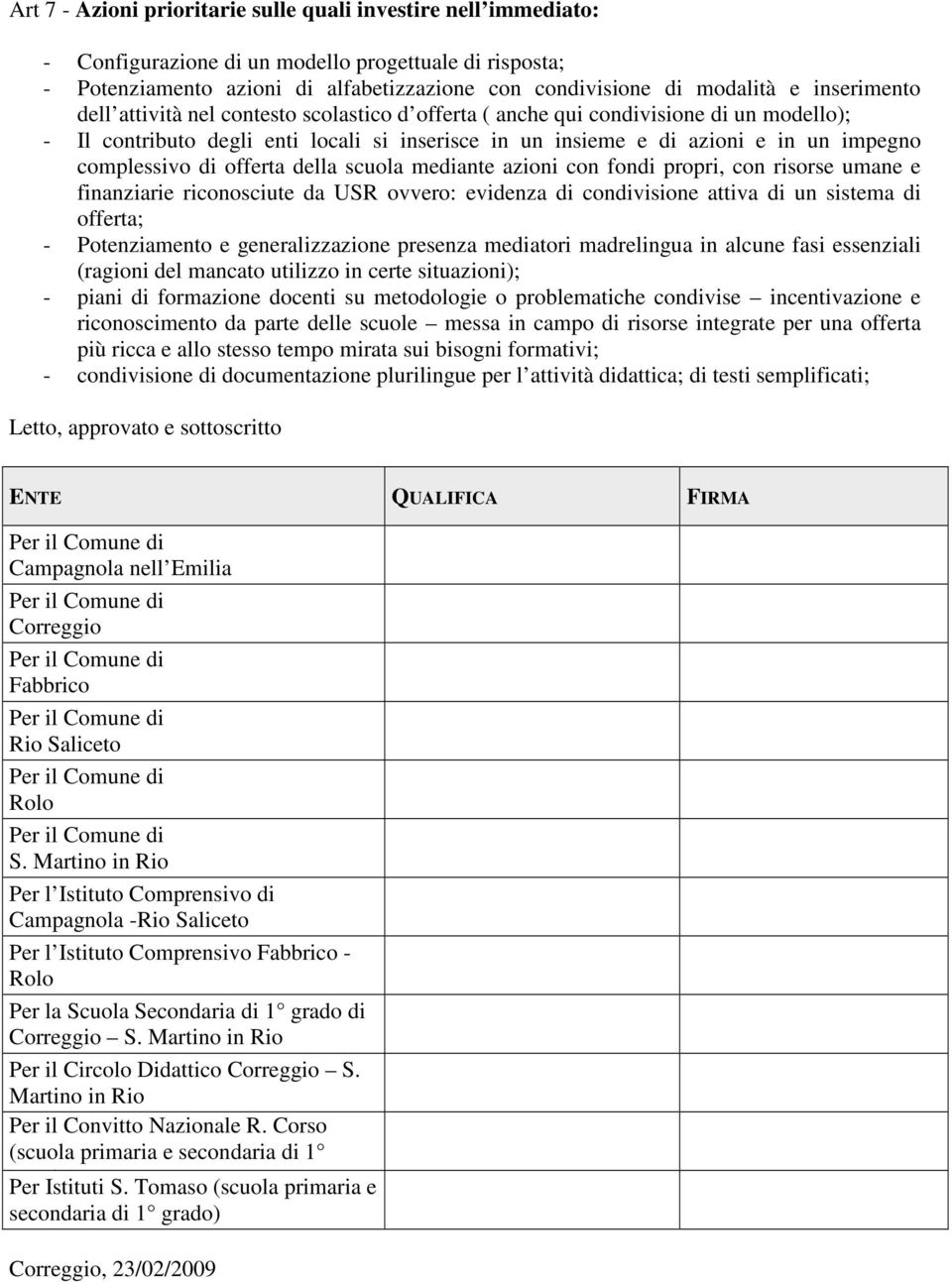 complessivo di offerta della scuola mediante azioni con fondi propri, con risorse umane e finanziarie riconosciute da USR ovvero: evidenza di condivisione attiva di un sistema di offerta; -