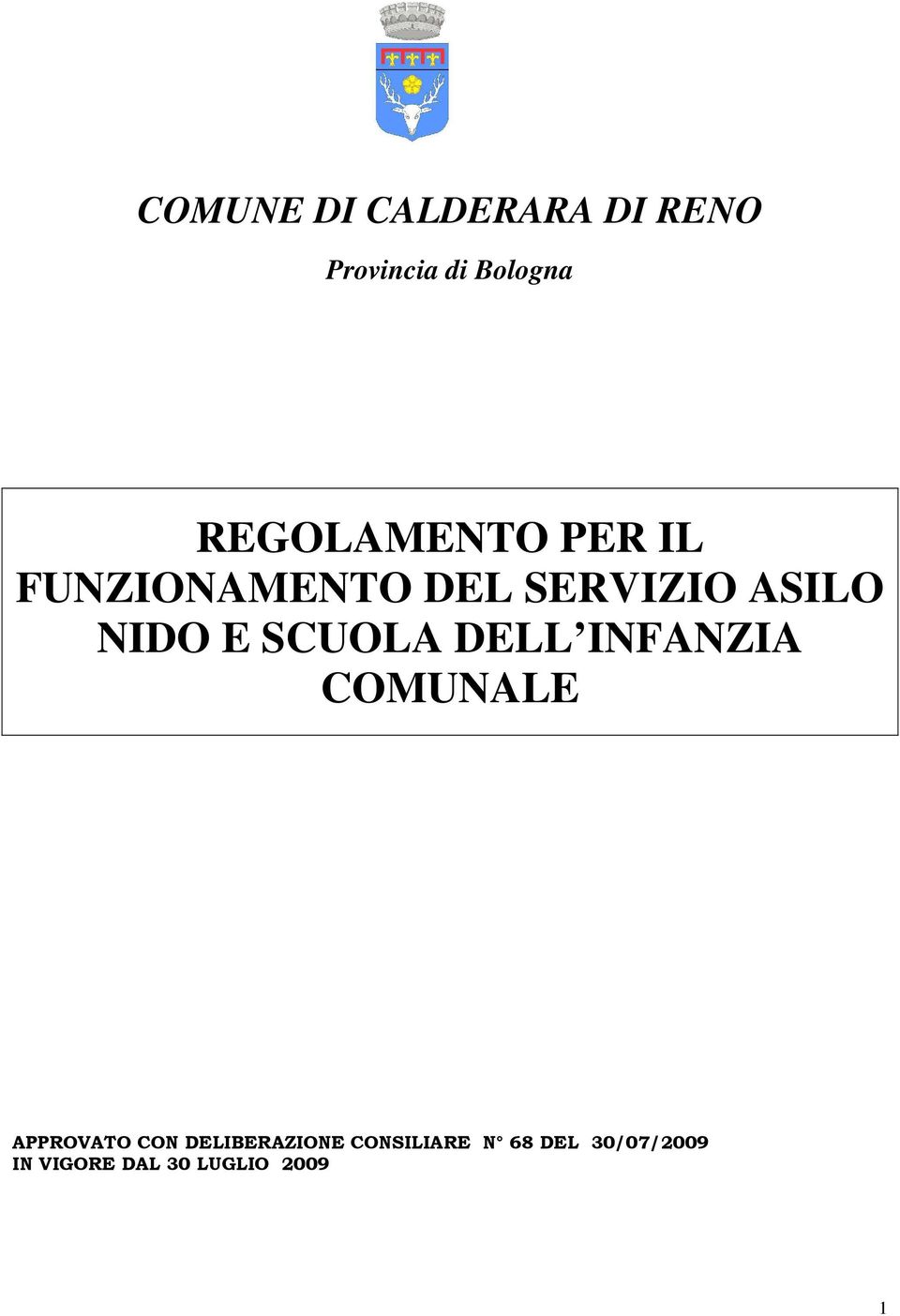 E SCUOLA DELL INFANZIA COMUNALE APPROVATO CON