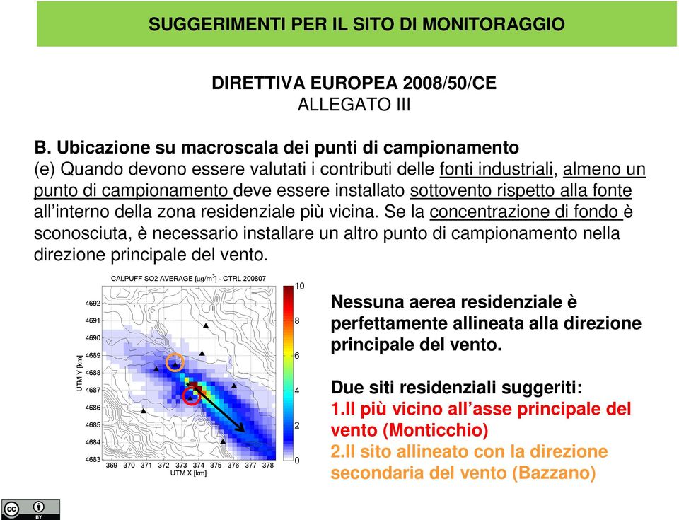 sottovento rispetto alla fonte all interno della zona residenziale più vicina.