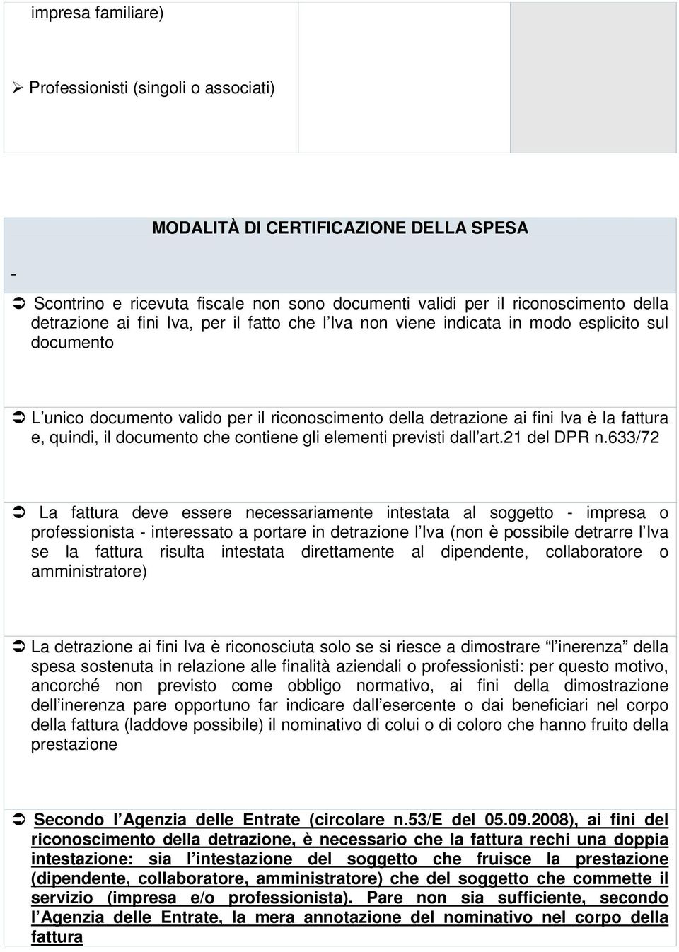 contiene gli elementi previsti dall art.21 del DPR n.