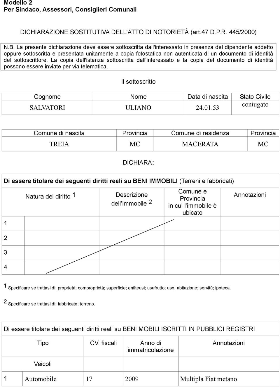 di identità del sottoscrittore. La copia dell'istanza sottoscritta dall'interessato e la copia del documento di identità possono essere inviate per via telematica.