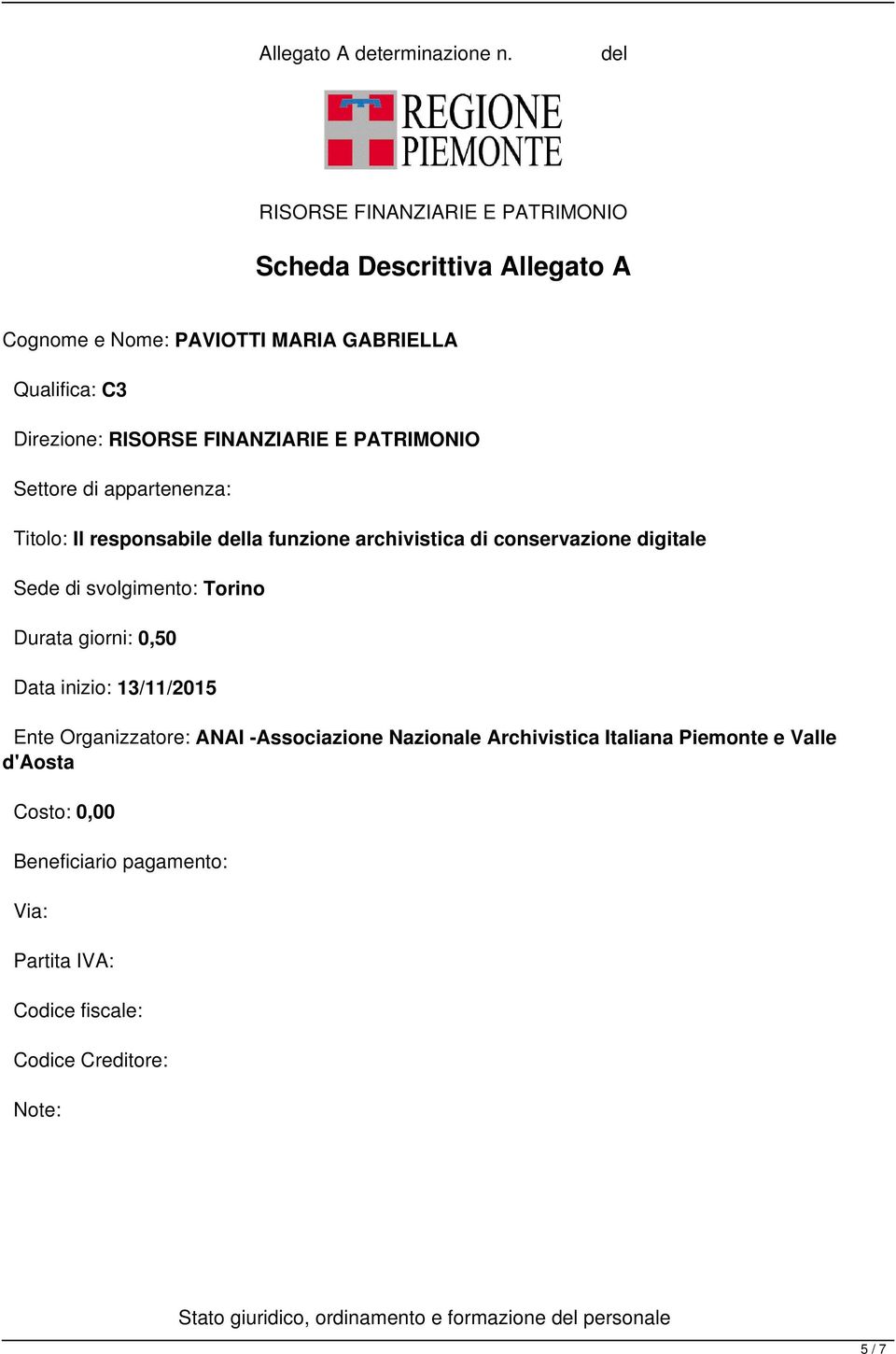 digitale Sede di svolgimento: Torino Durata giorni: 0,50 Data inizio: 13/11/2015