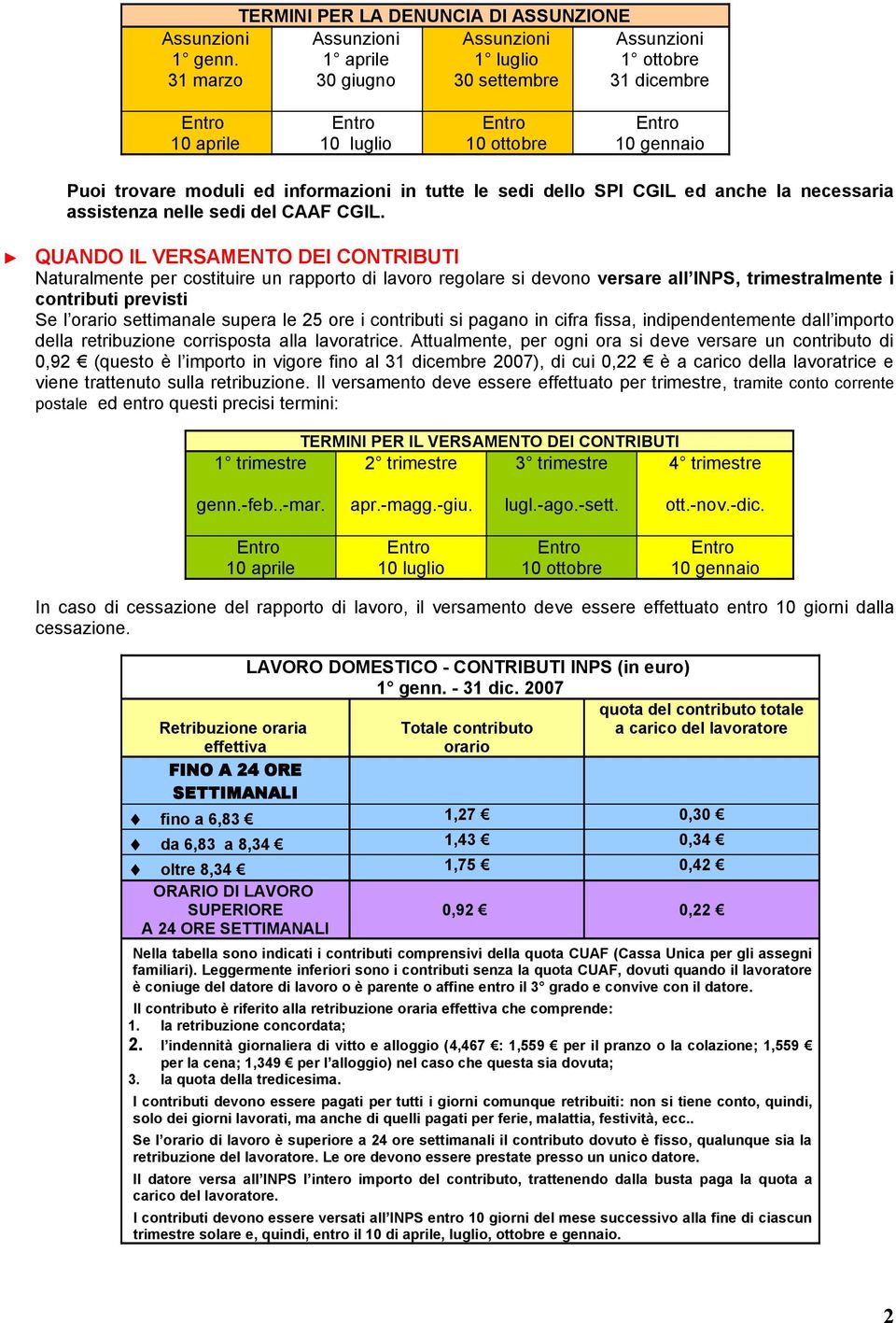 moduli ed informazioni in tutte le sedi dello SPI CGIL ed anche la necessaria assistenza nelle sedi del CAAF CGIL.