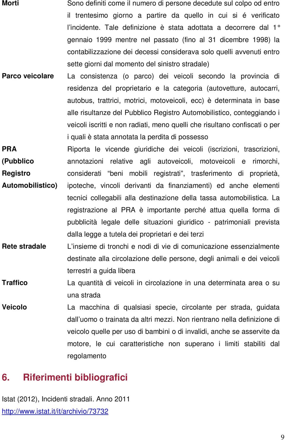 Tale definizione è stata adottata a decorrere dal 1 gennaio 1999 mentre nel passato (fino al 31 dicembre 1998) la contabilizzazione dei decessi considerava solo quelli avvenuti entro sette giorni dal