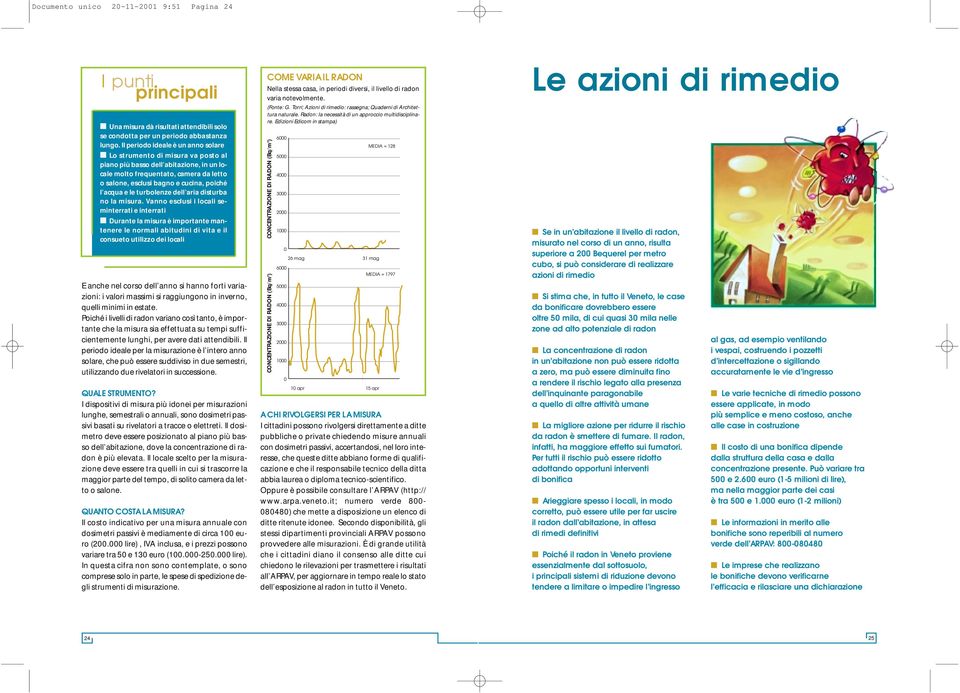 e le turbolenze dell aria disturba no la misura.