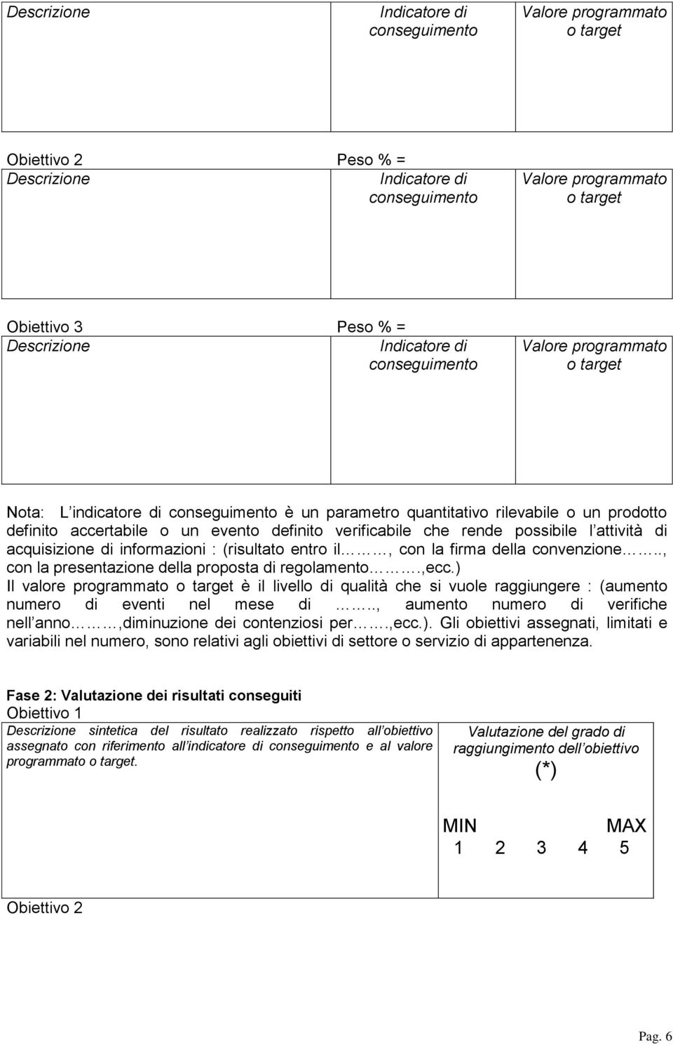 che rende possibile l attività di acquisizione di informazioni : (risultato entro il, con la firma della convenzione.., con la presentazione della proposta di regolamento.,ecc.