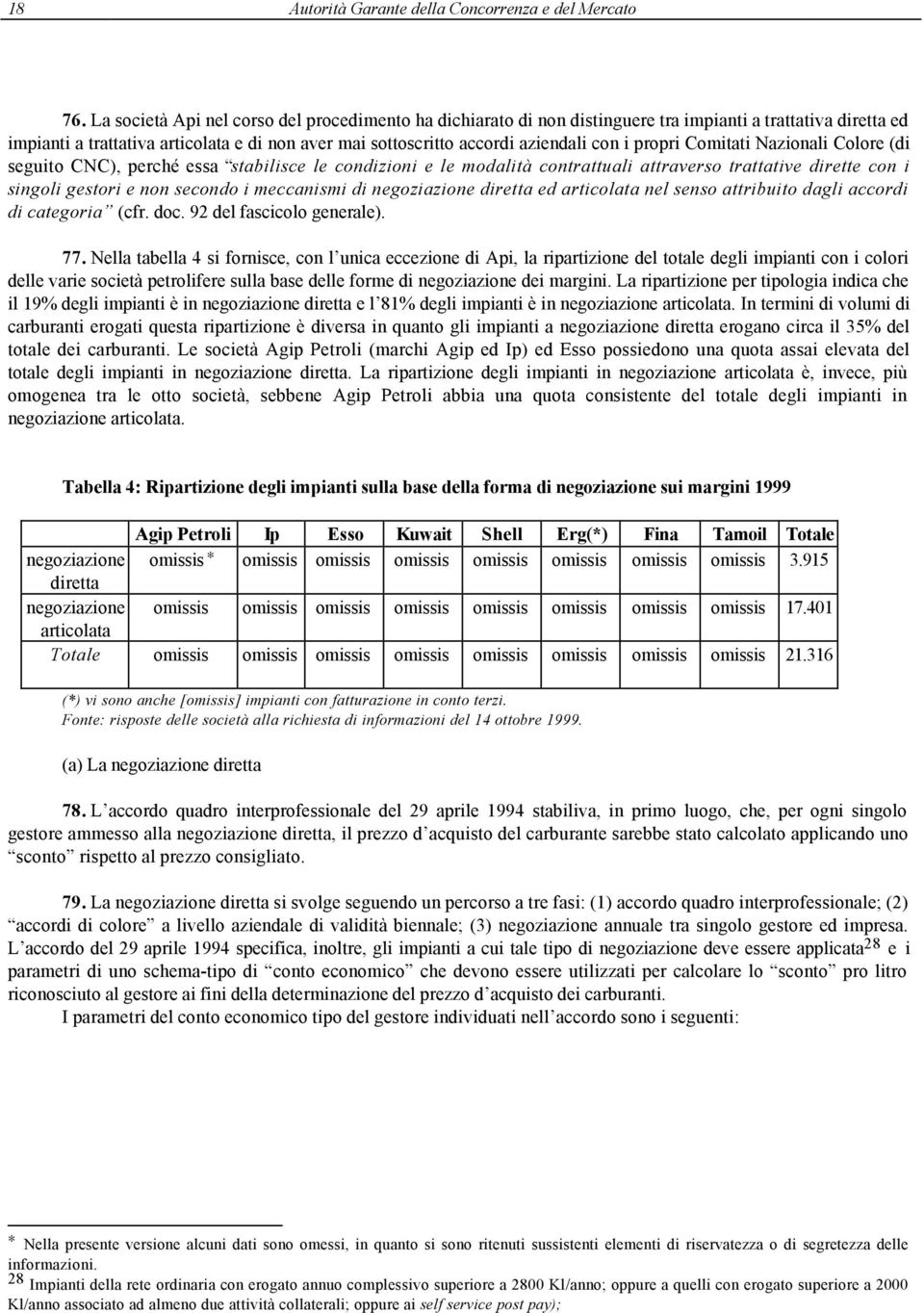 propri Comitati Nazionali Colore (di seguito CNC), perché essa stabilisce le condizioni e le modalità contrattuali attraverso trattative dirette con i singoli gestori e non secondo i meccanismi di