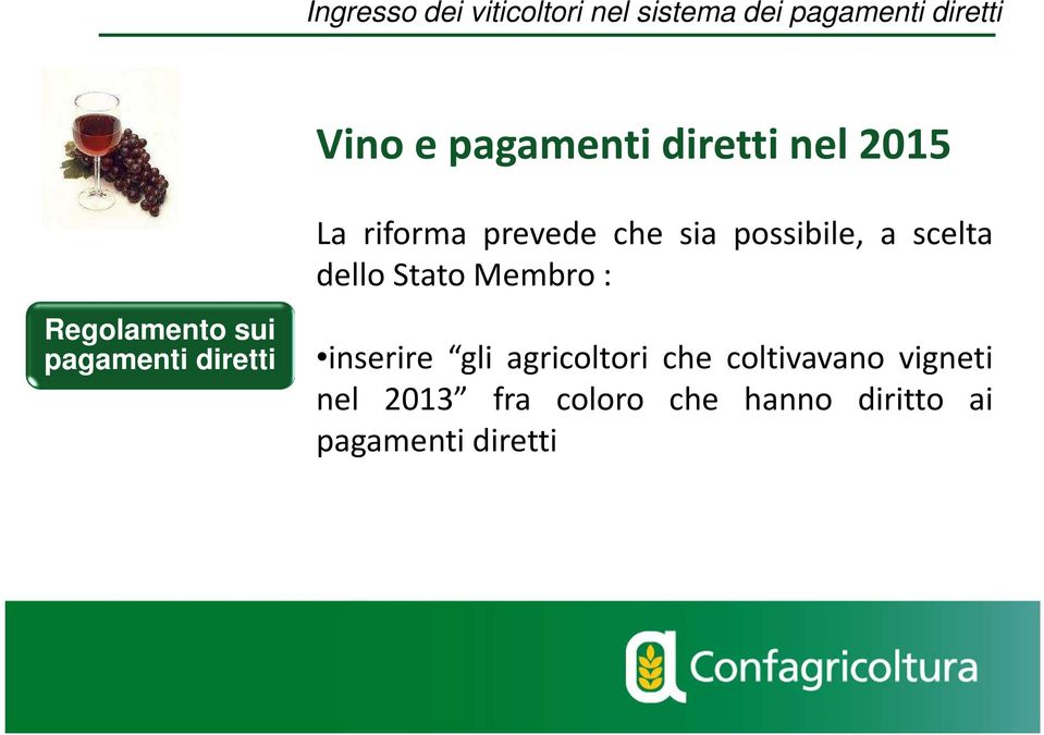 Membro: Regolamento sui pagamenti diretti inserire gli agricoltori che