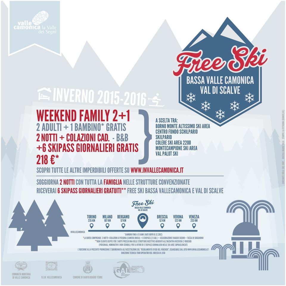 FREE SKI BASSA VALLECAMONICA E INVALLECAMONICA * BAMBINI FINO A 13 ANNI (NATI DOPO 01.12.