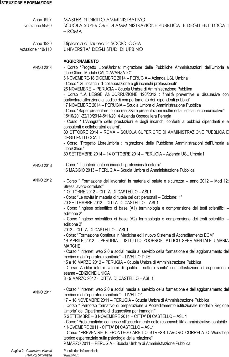 Amministrazioni dell Umbria a LibreOffice.