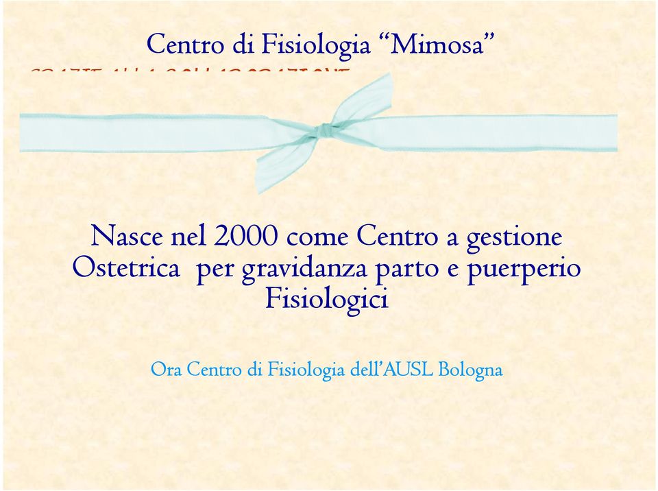 di Bologna Sud - I professionisti dell Ospedale Nasce nel 2000 come Centro a gestione