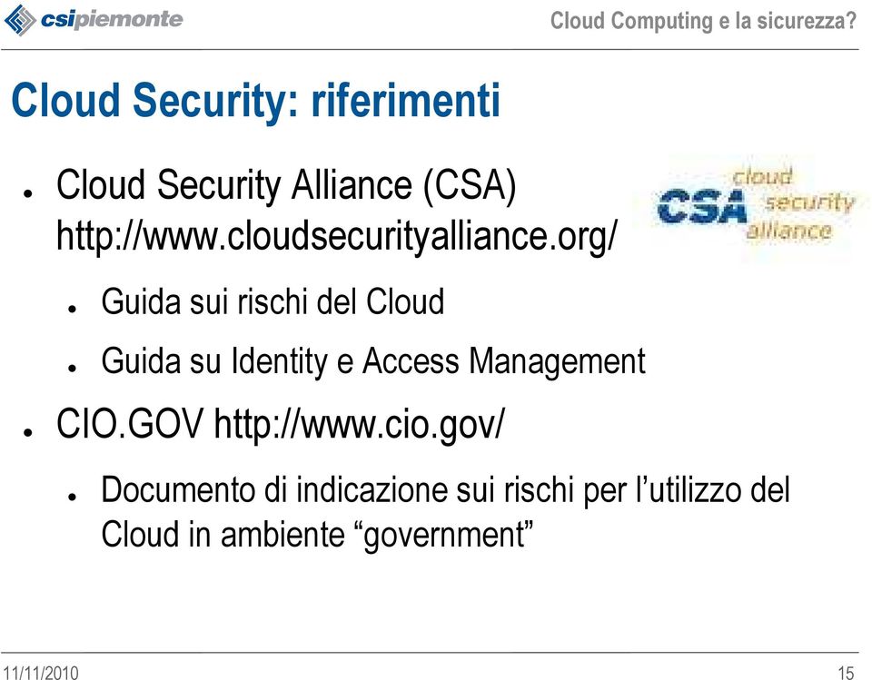 org/ Guida sui rischi del Cloud Guida su Identity e Access