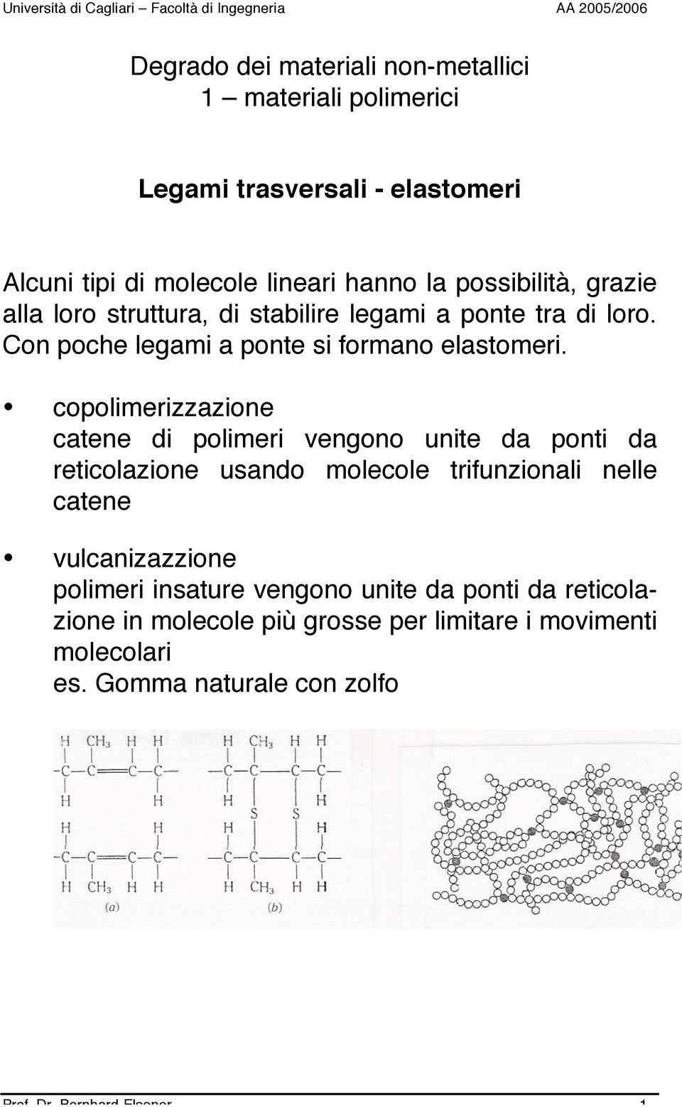 copolimerizzazione catene di polimeri vengono unite da ponti da reticolazione usando molecole trifunzionali nelle catene