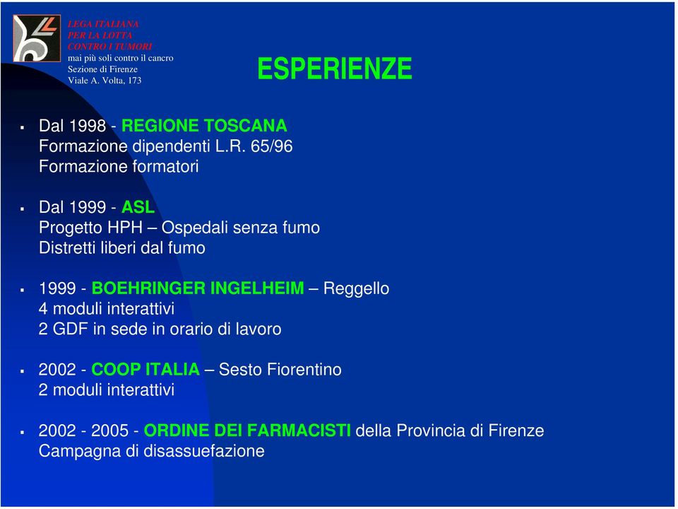 GIONE TOSCANA Formazione dipendenti L.R.