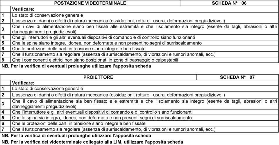 segni di surriscaldamento 7 Che il funzionamento sia regolare (assenza di surriscaldamento, di vibrazioni e rumori anomali, ecc.