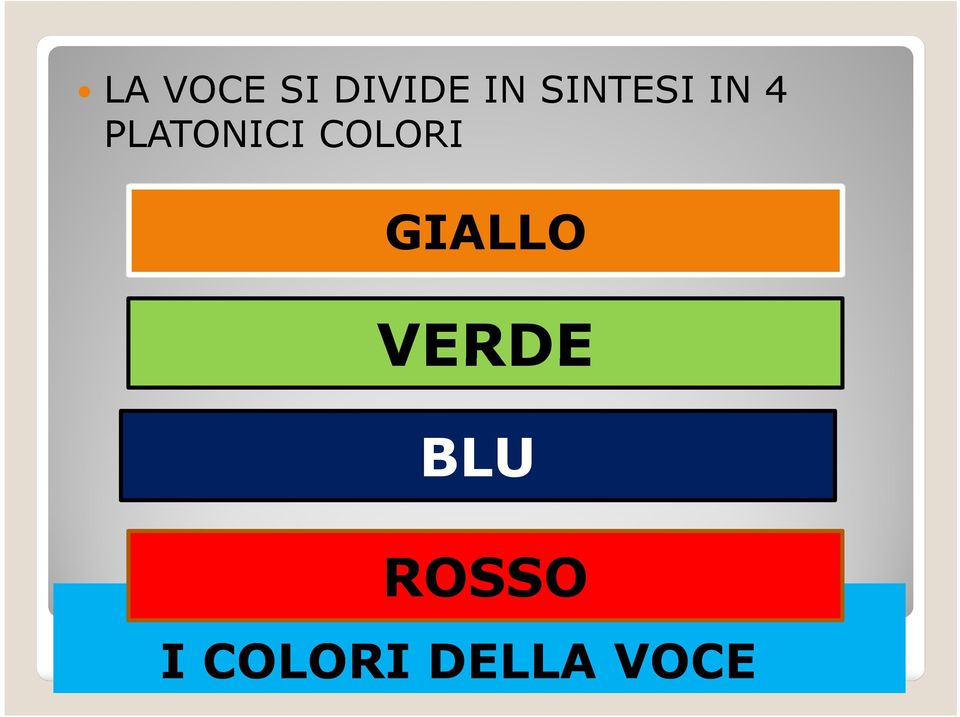 COLORI GIALLO VERDE BLU