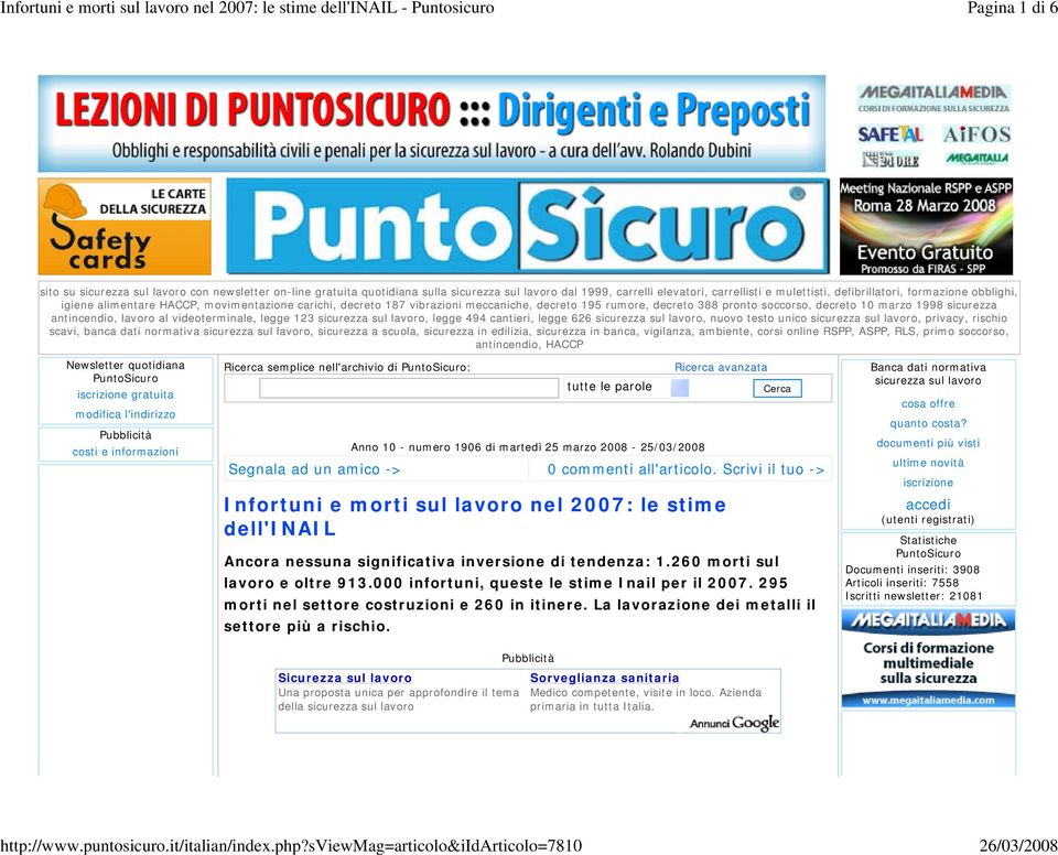 videoterminale, legge 123 sicurezza sul lavoro, legge 494 cantieri, legge 626 sicurezza sul lavoro, nuovo testo unico sicurezza sul lavoro, privacy, rischio scavi, banca dati normativa sicurezza sul