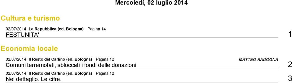 Pagina 12 MATTEO RADOGNA Comuni terremotati, sbloccati i fondi delle