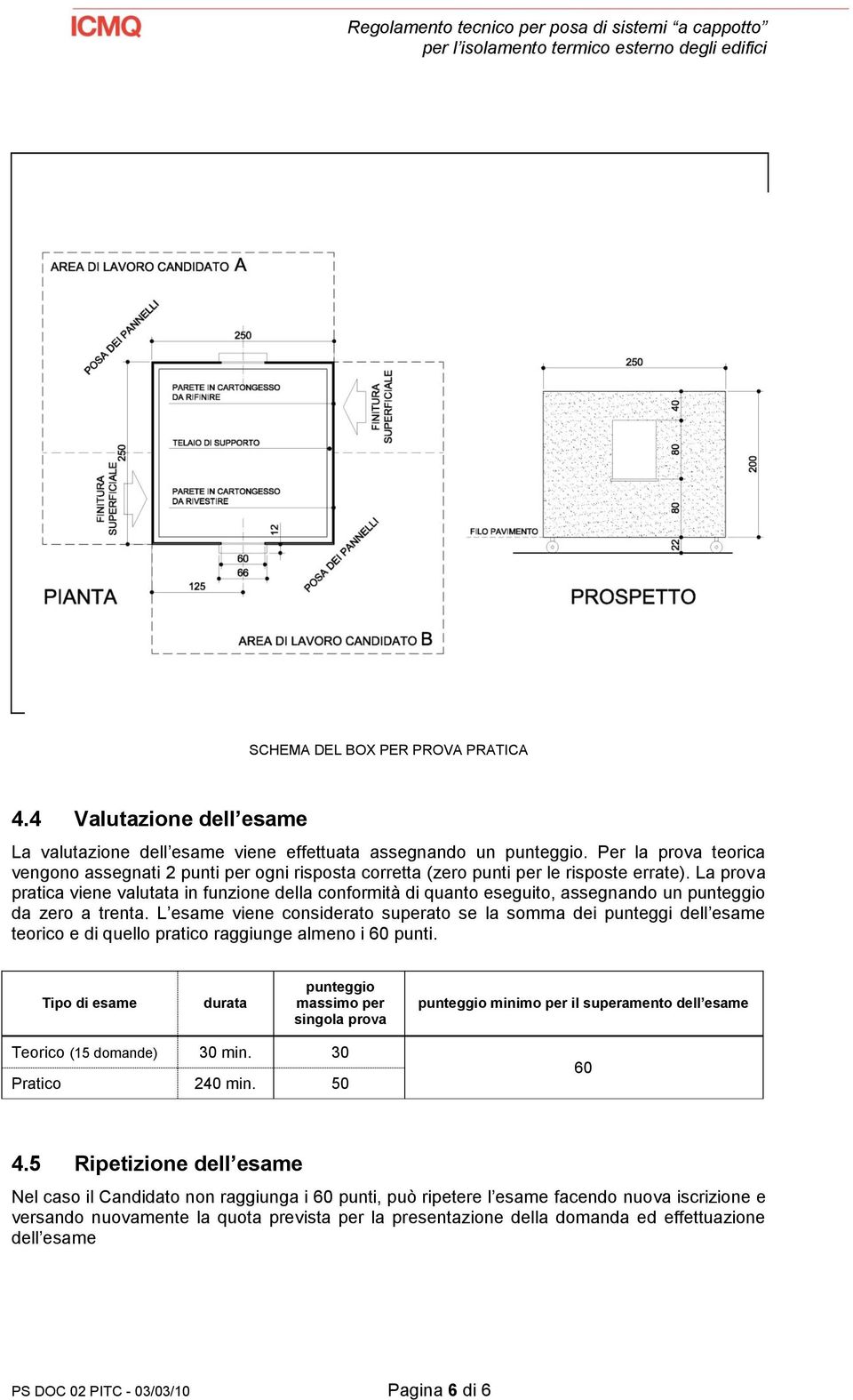 La prova pratica viene valutata in funzione della conformità di quanto eseguito, assegnando un punteggio da zero a trenta.