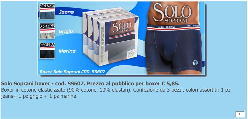 Boxer in cotone elasticizzato (90% cotone, 0%