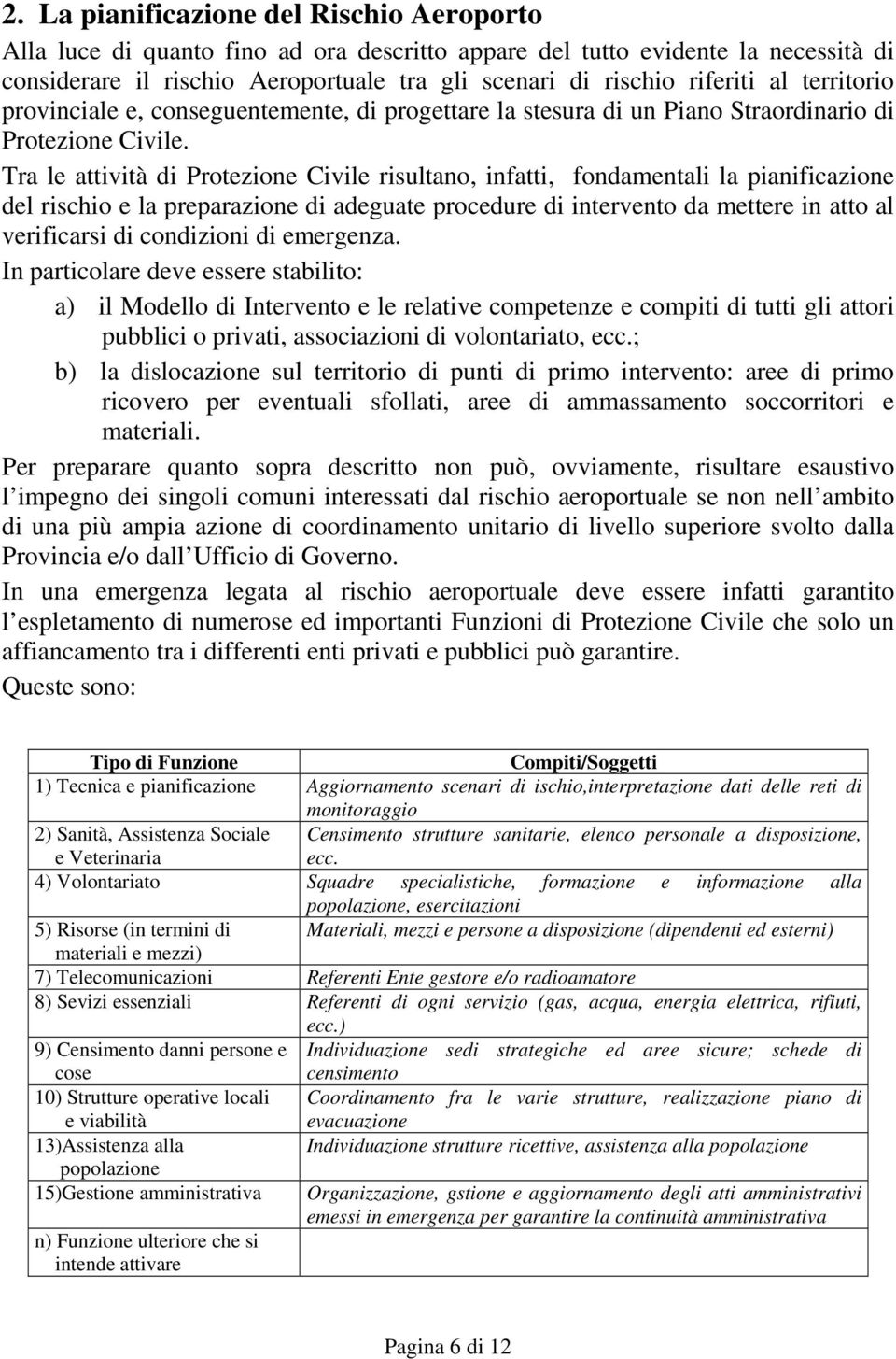 Tra le attività di Protezione Civile risultano, infatti, fondamentali la pianificazione del rischio e la preparazione di adeguate procedure di intervento da mettere in atto al verificarsi di