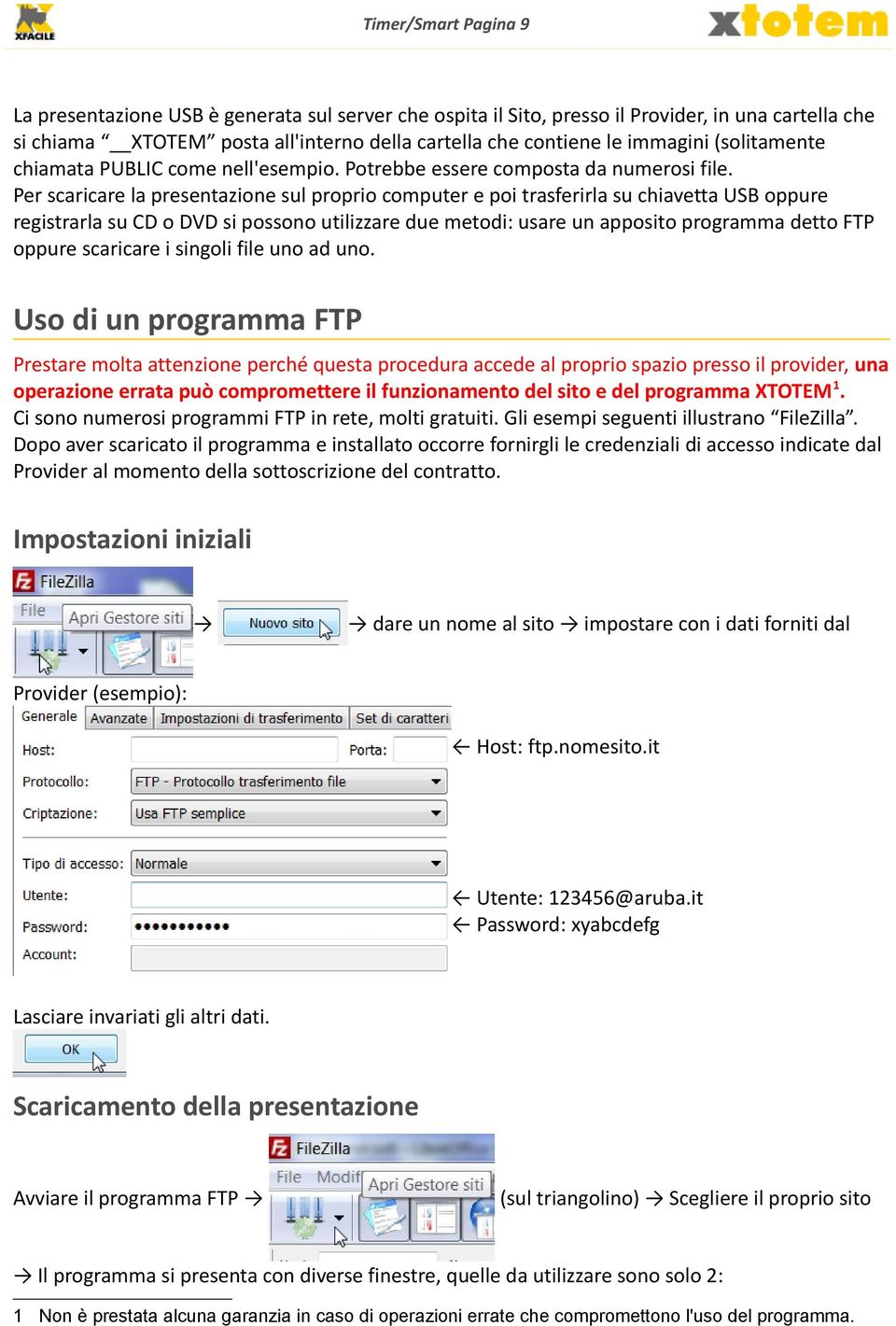 Per scaricare la presentazione sul proprio computer e poi trasferirla su chiavetta USB oppure registrarla su CD o DVD si possono utilizzare due metodi: usare un apposito programma detto FTP oppure