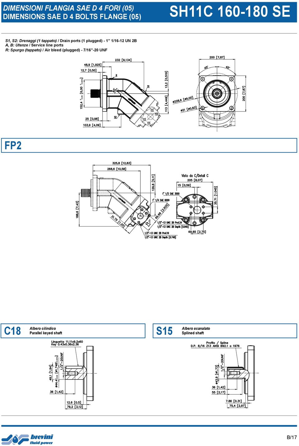 1/16-12 UN 2B A, B: Utenze / Service line ports R: Spurgo (tappato) / Air