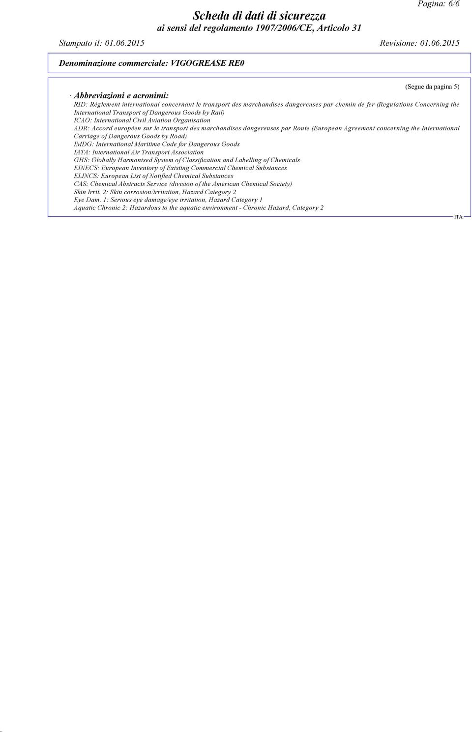 International Carriage of Dangerous Goods by Road) IMDG: International Maritime Code for Dangerous Goods IATA: International Air Transport Association GHS: Globally Harmonised System of