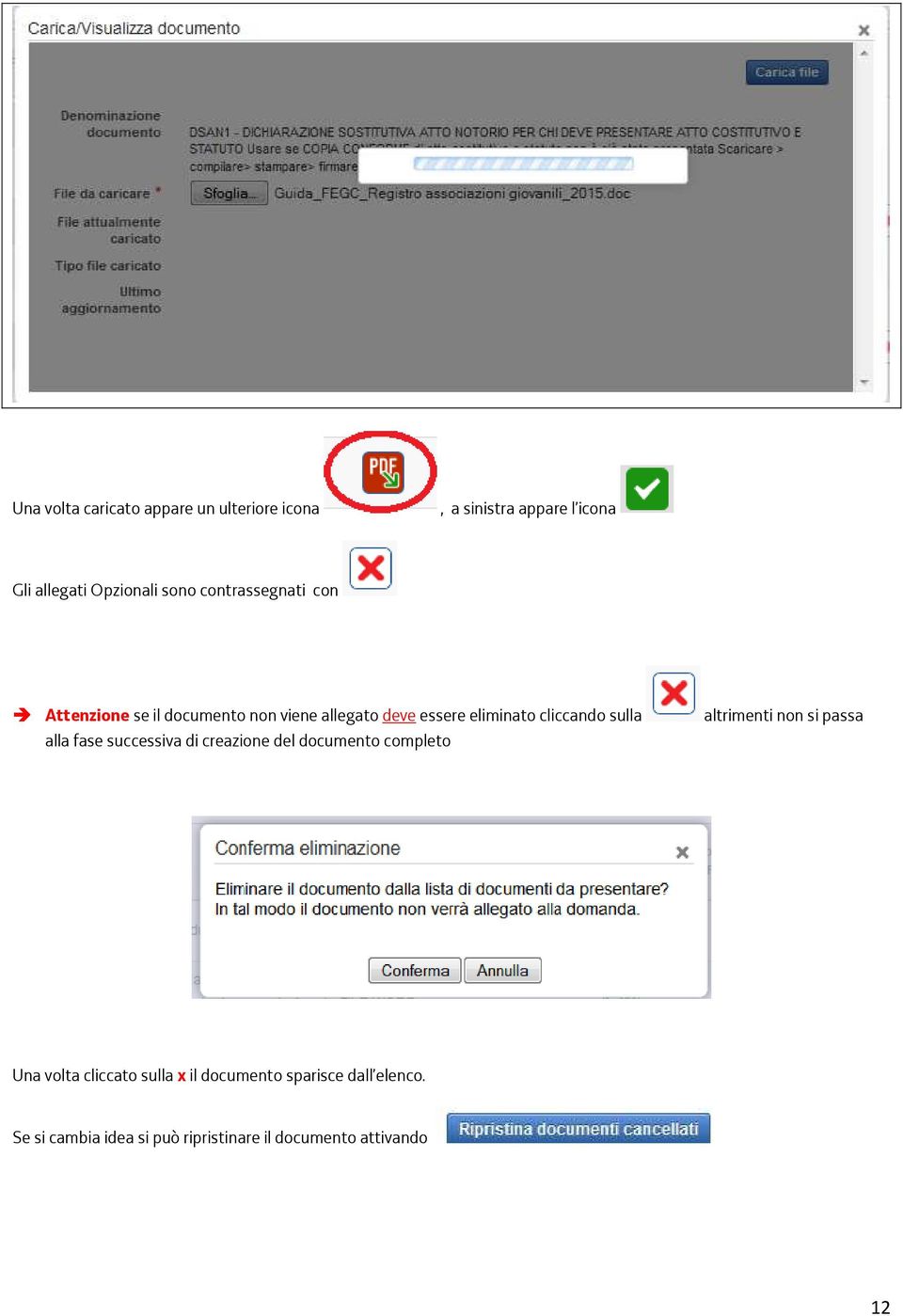 alla fase successiva di creazione del documento completo altrimenti non si passa Una volta cliccato