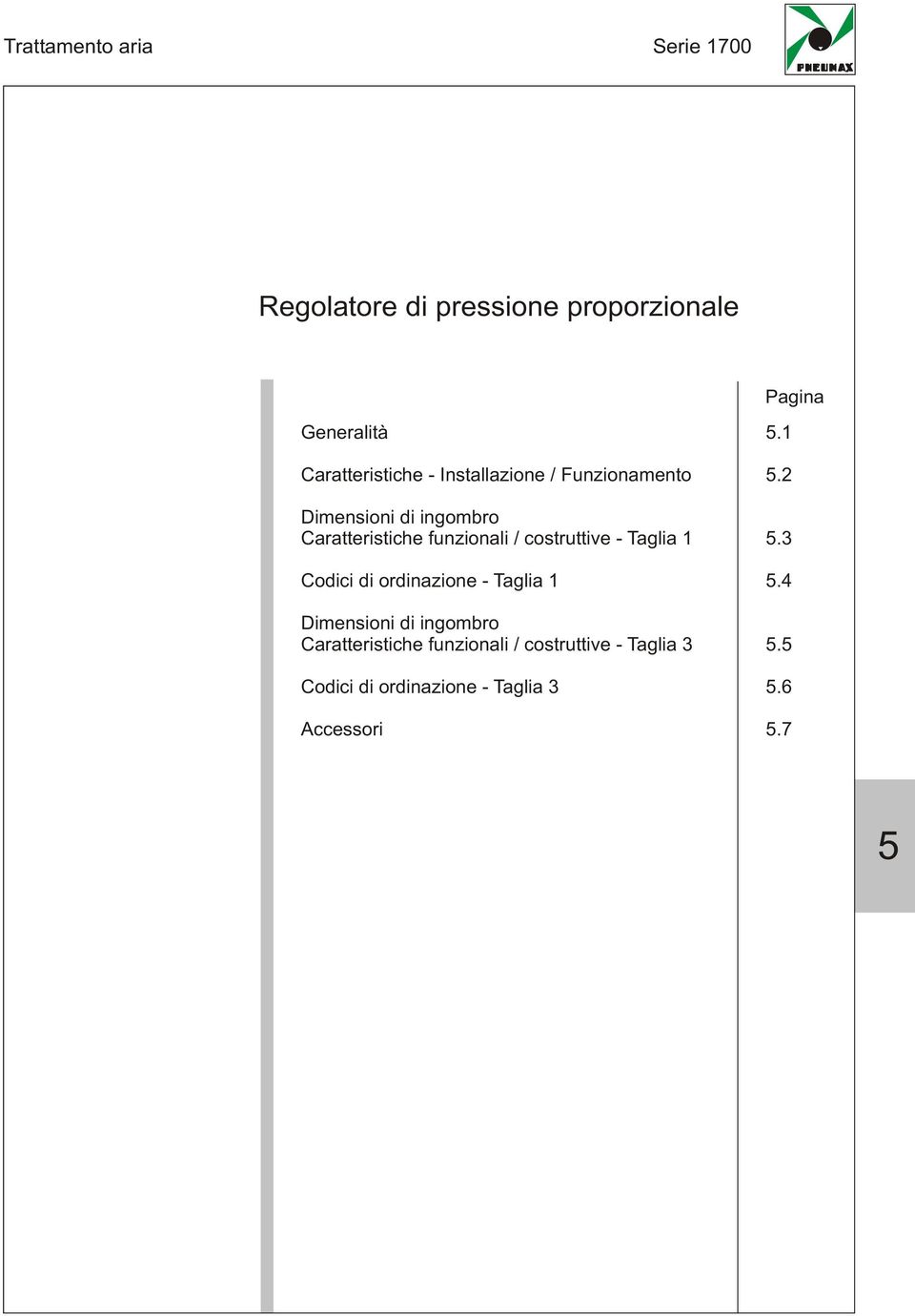 costruttive - Taglia 1 Codici di ordinazione - Taglia 1 Dimensioni di ingombro