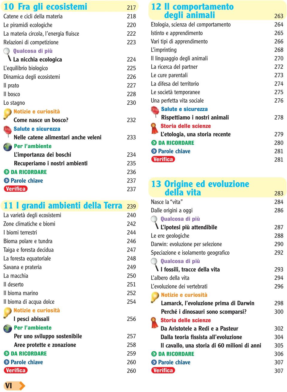 232 Salute e sicurezza Nelle catene alimentari anche veleni 233 Per l ambiente L importanza dei boschi 234 Recuperiamo i nostri ambienti 235 DA RICORDARE 236 Parole chiave 237 Verifica 237 11 I