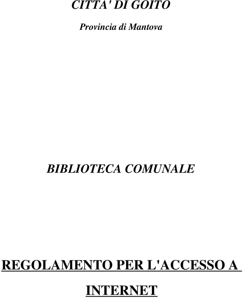 BIBLIOTECA COMUNALE