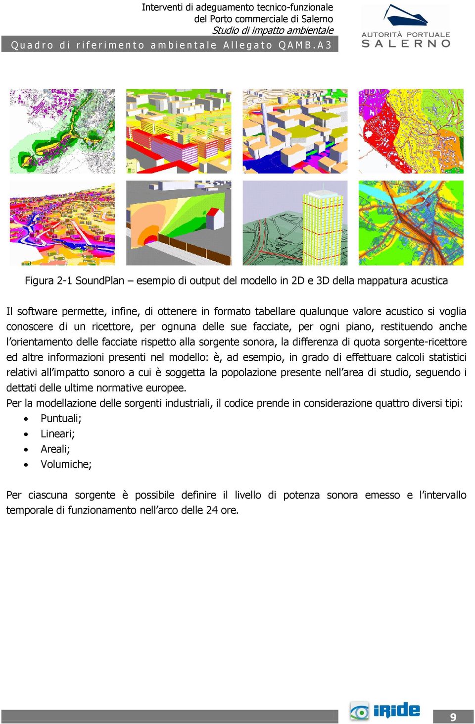 informazioni presenti nel modello: è, ad esempio, in grado di effettuare calcoli statistici relativi all impatto sonoro a cui è soggetta la popolazione presente nell area di studio, seguendo i